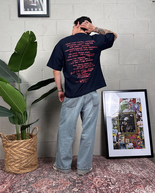 Still here playera semi oversize