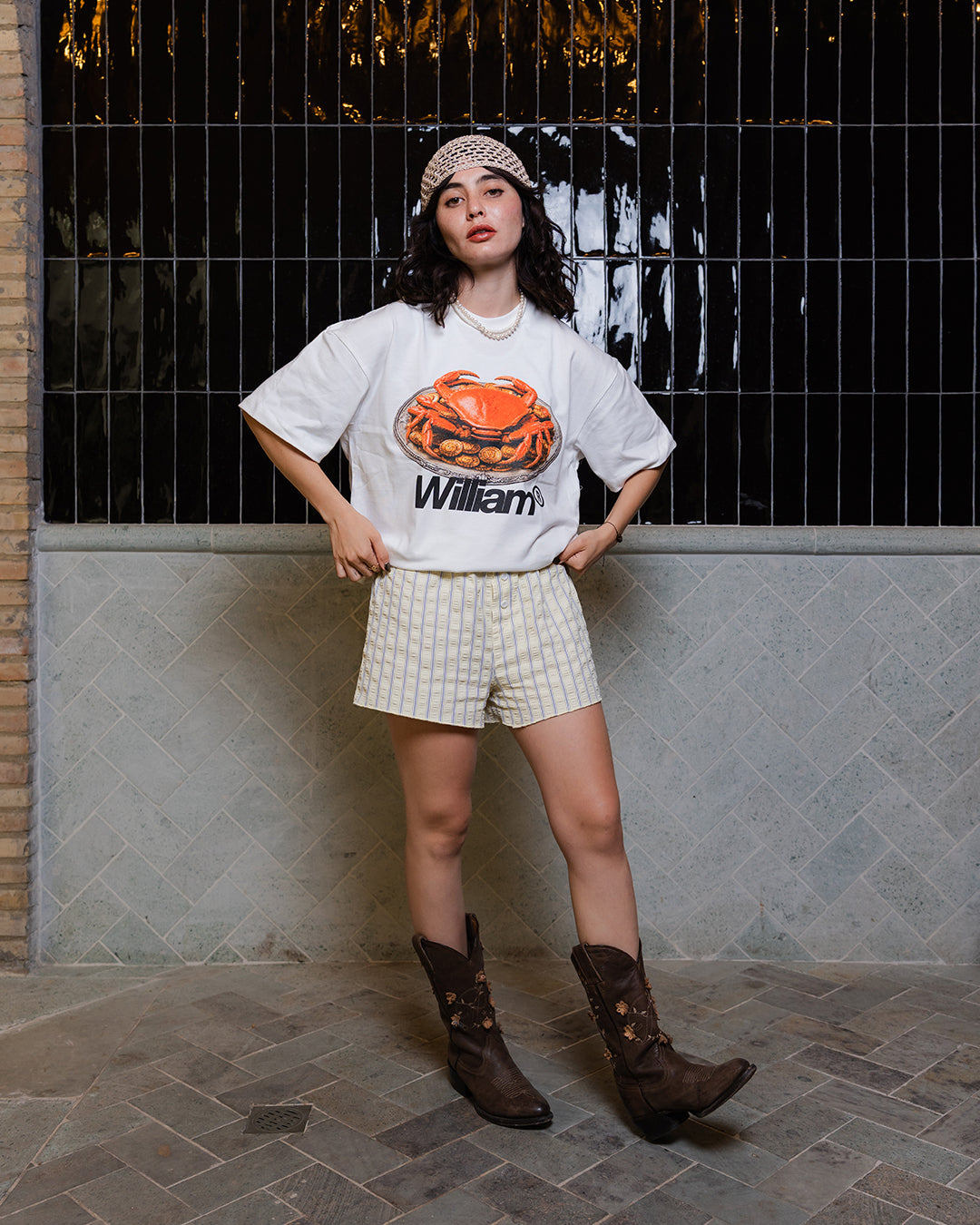 William Crab playera oversize