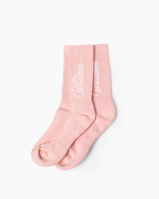Cursive Logo Pink Socks
