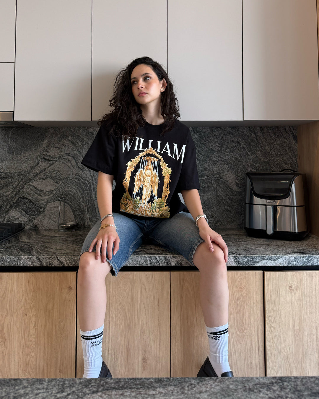 Angel in silence playera semi oversize