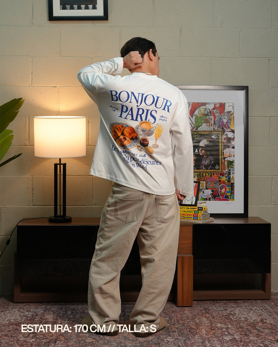 Bonjour Paris playera oversize manga larga