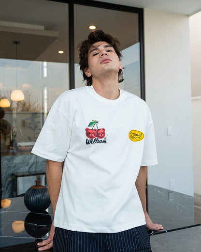 William Cherries playera semi oversize