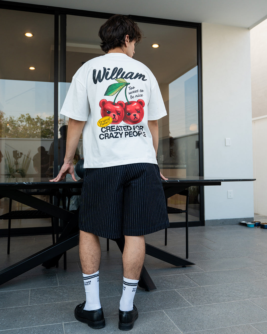 William Cherries playera semi oversize