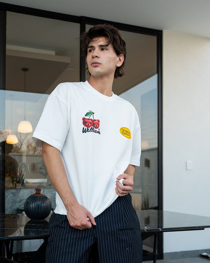 William Cherries playera semi oversize