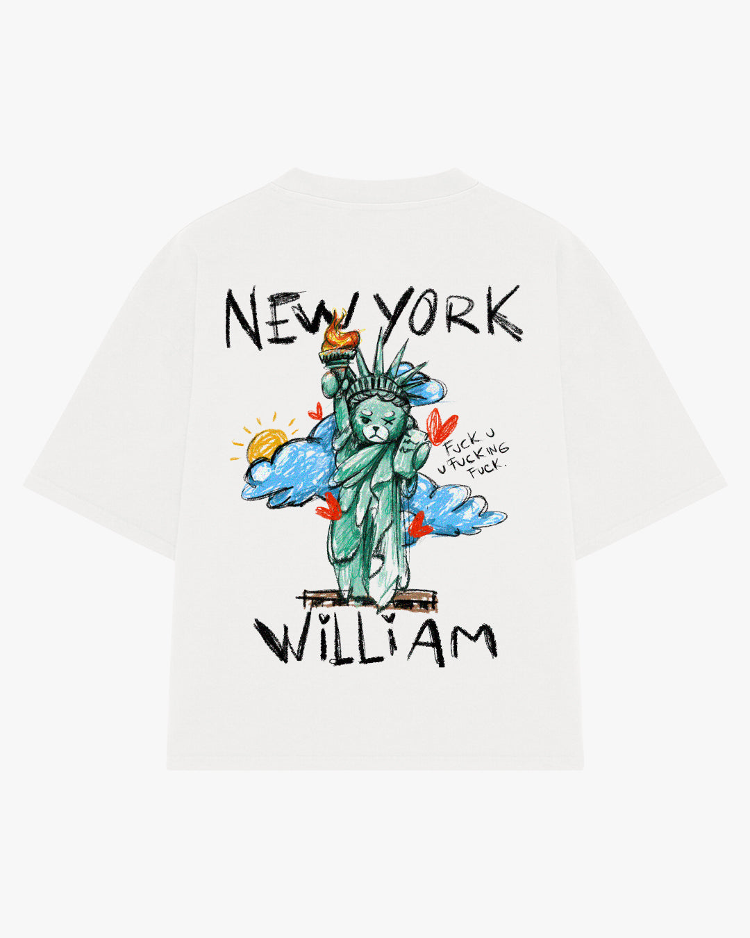 New York Crayon playera semi oversize