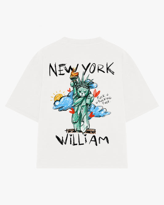 New York Crayon playera semi oversize