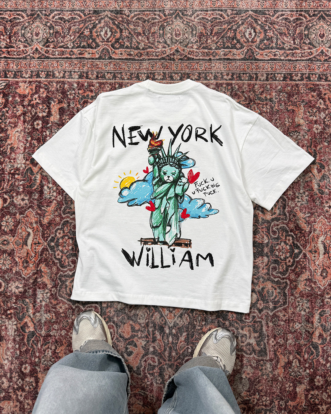 New York Crayon playera semi oversize