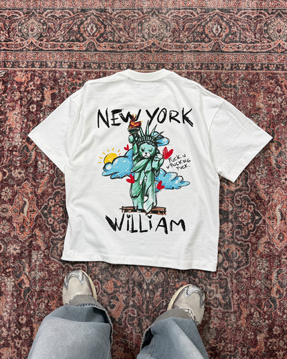 New York Crayon playera semi oversize
