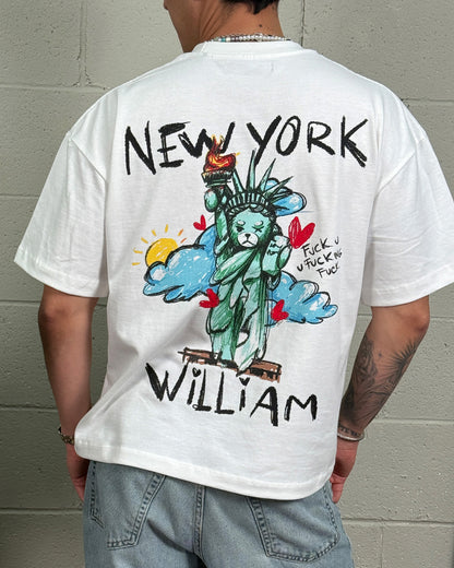 New York Crayon playera semi oversize