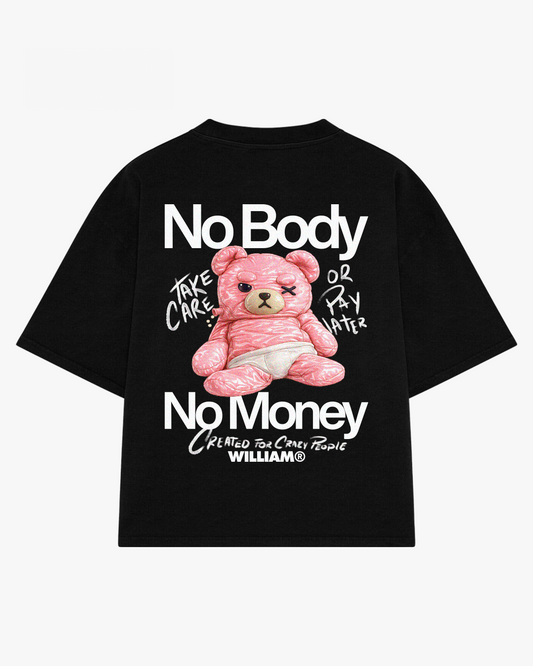 No body No money playera semi oversize