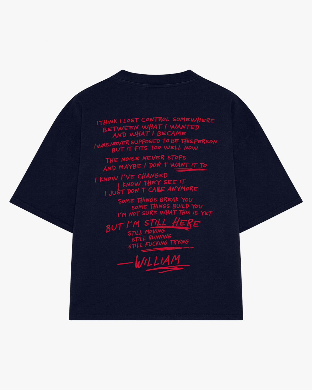 Still here playera semi oversize