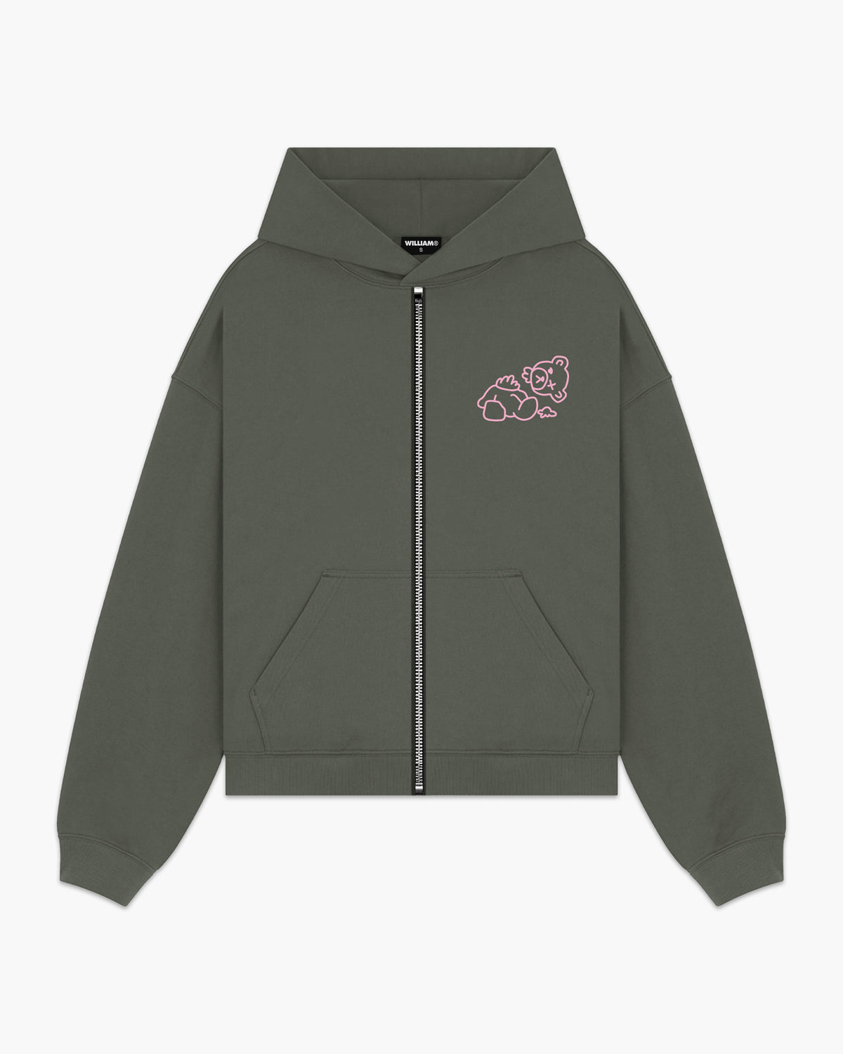 Hoodie cierre 3 verde