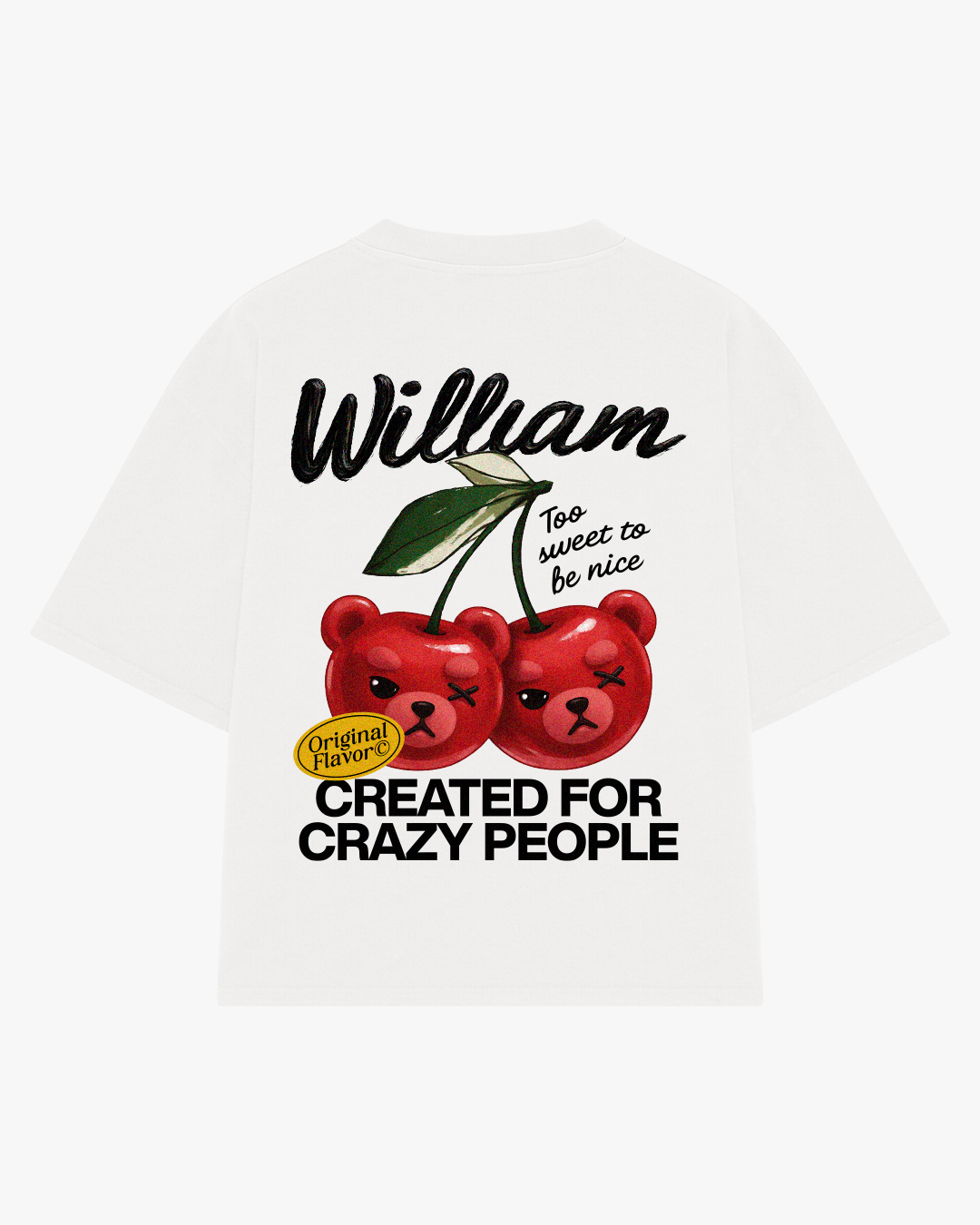 William Cherries playera semi oversize