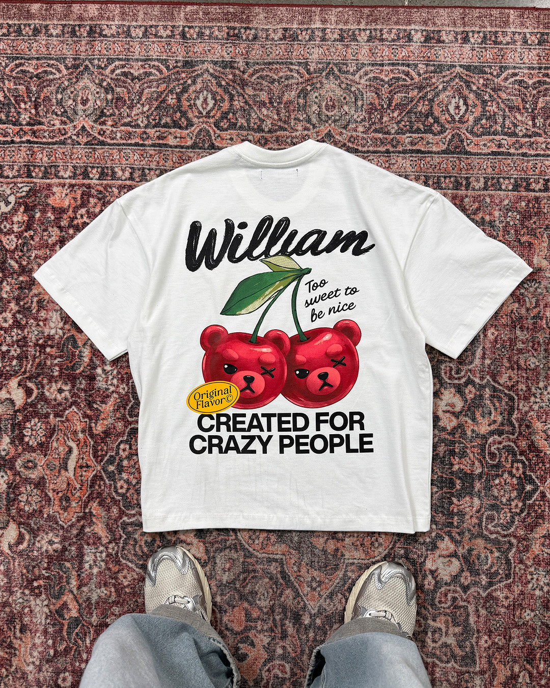 William Cherries playera semi oversize