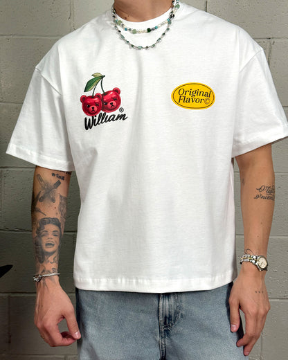 William Cherries playera semi oversize