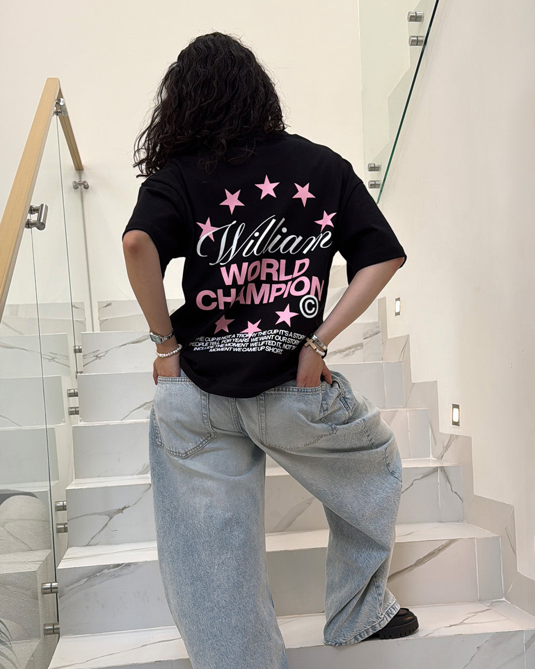 William World Champion playera semi oversize
