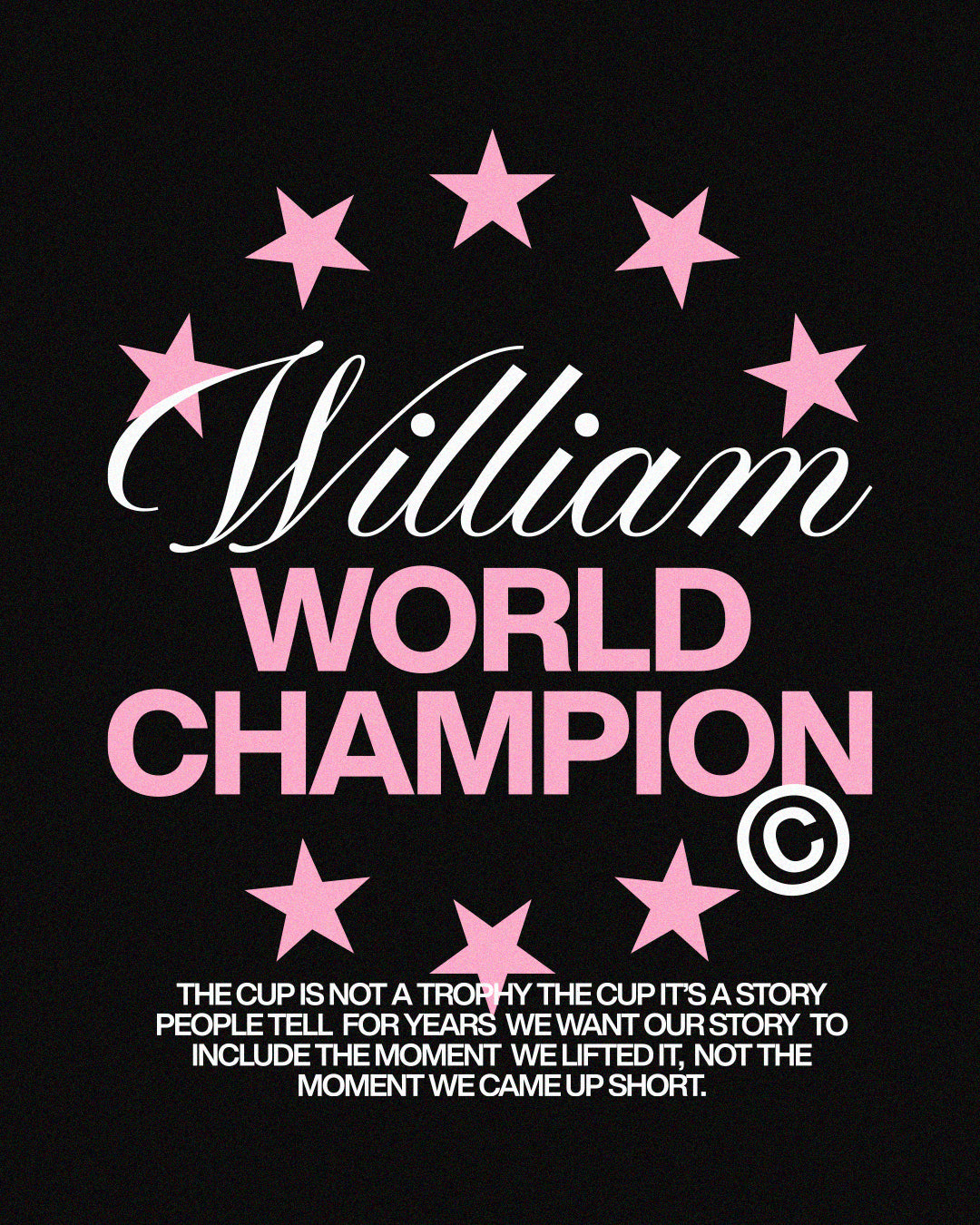 William World Champion playera semi oversize