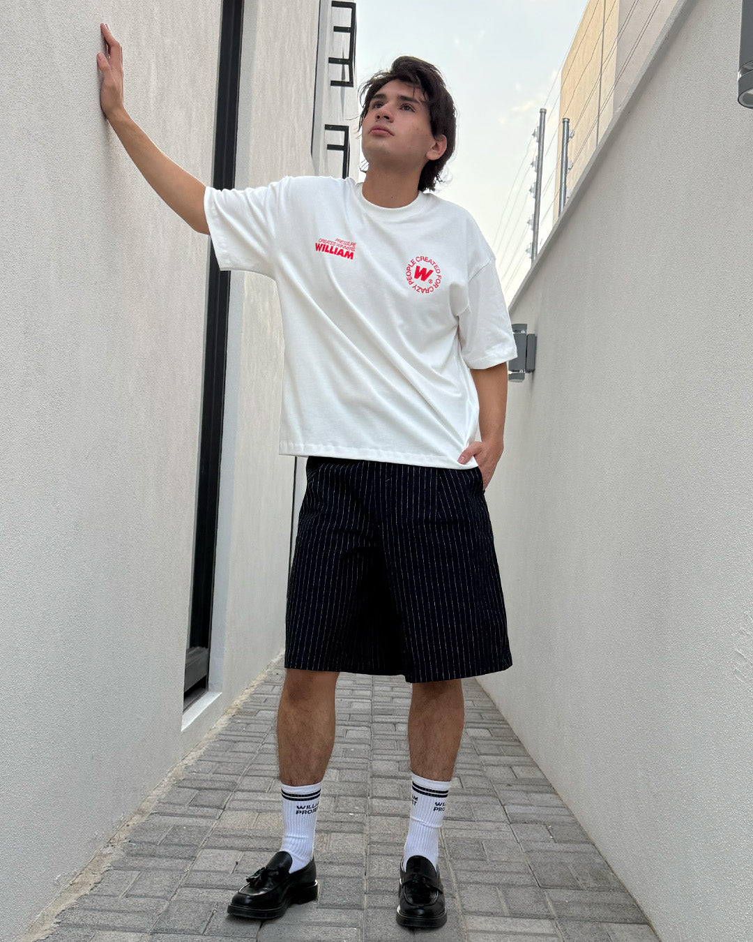 William World Emblem playera semi oversize