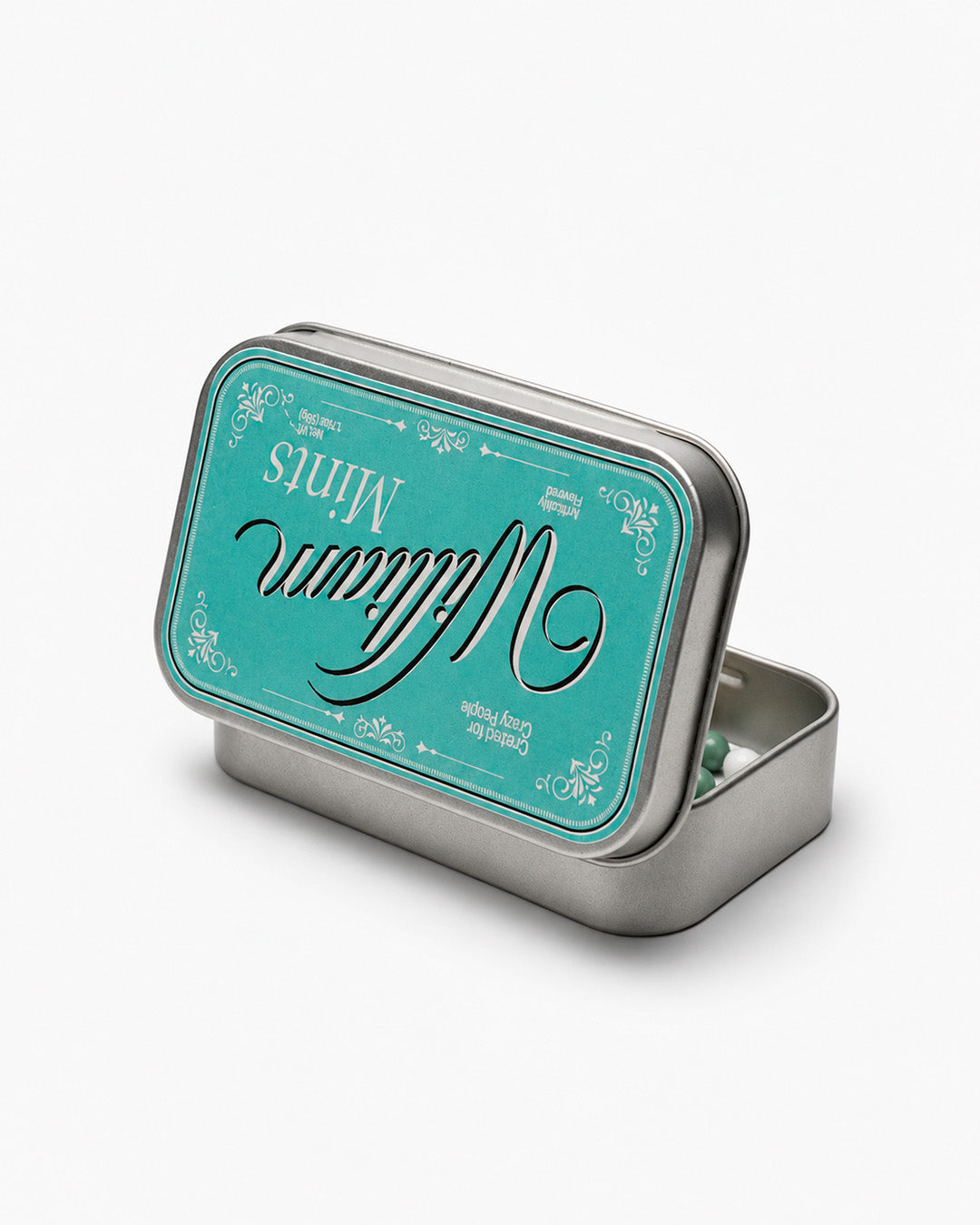 Lata William Mints abierta