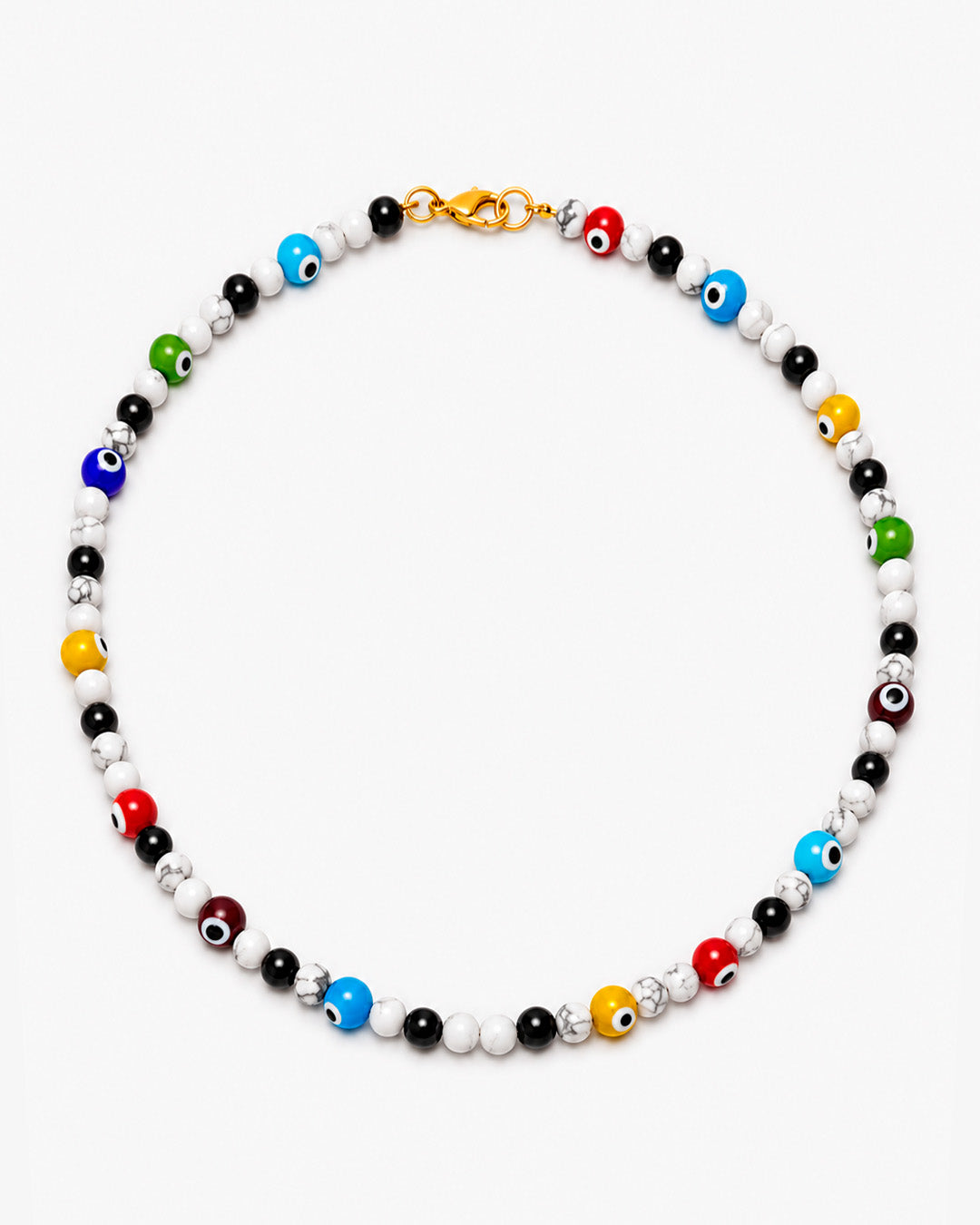 Evil Eye collar de ojos turcos multicolor con broche dorado